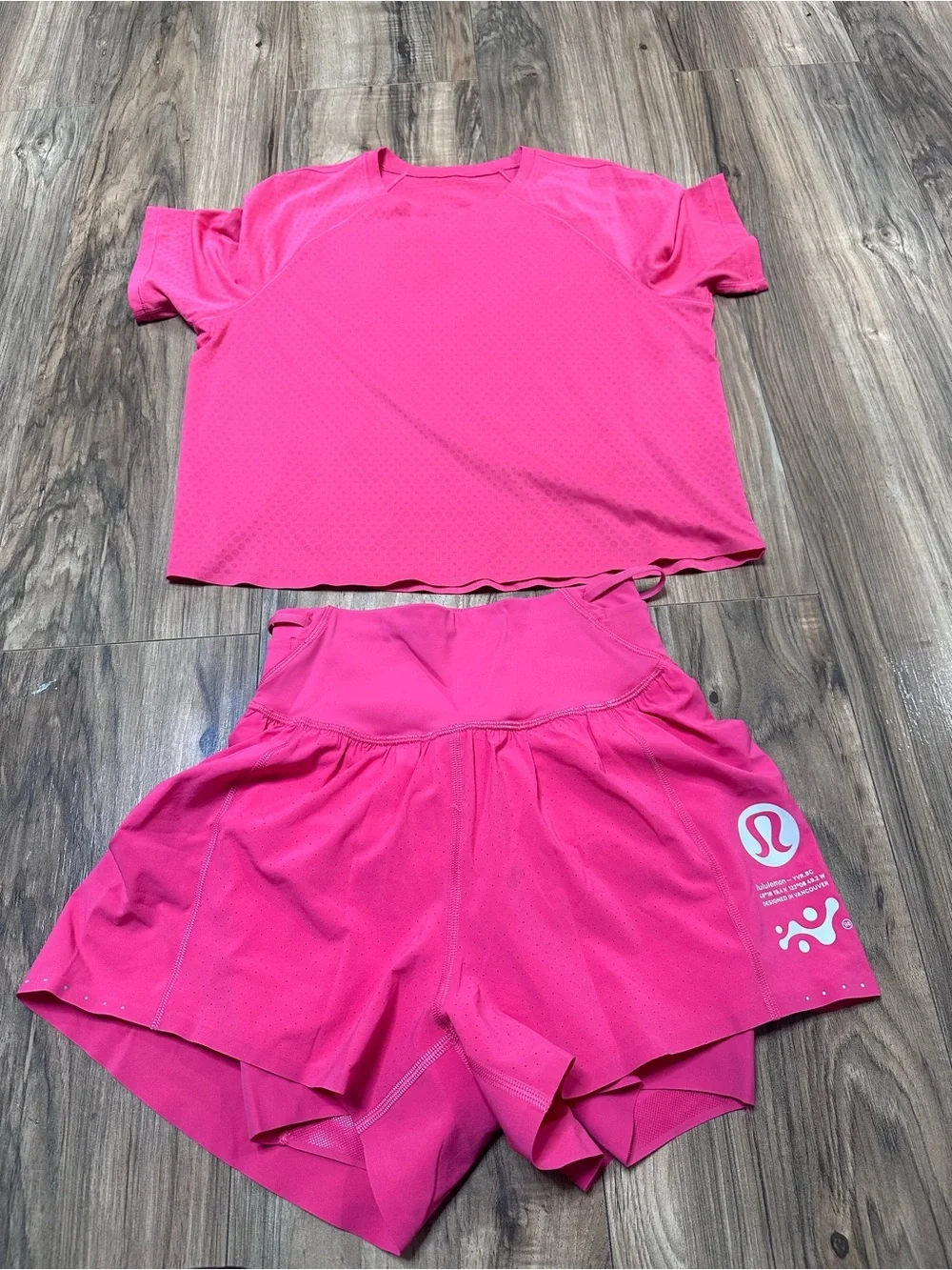 lululemon athletica Kids Bright Pink Athletic Shorts and Top Set